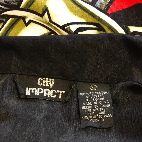 City Impact Mens Wings Heart Flame Short SlveShirt - Picture 6 of 6